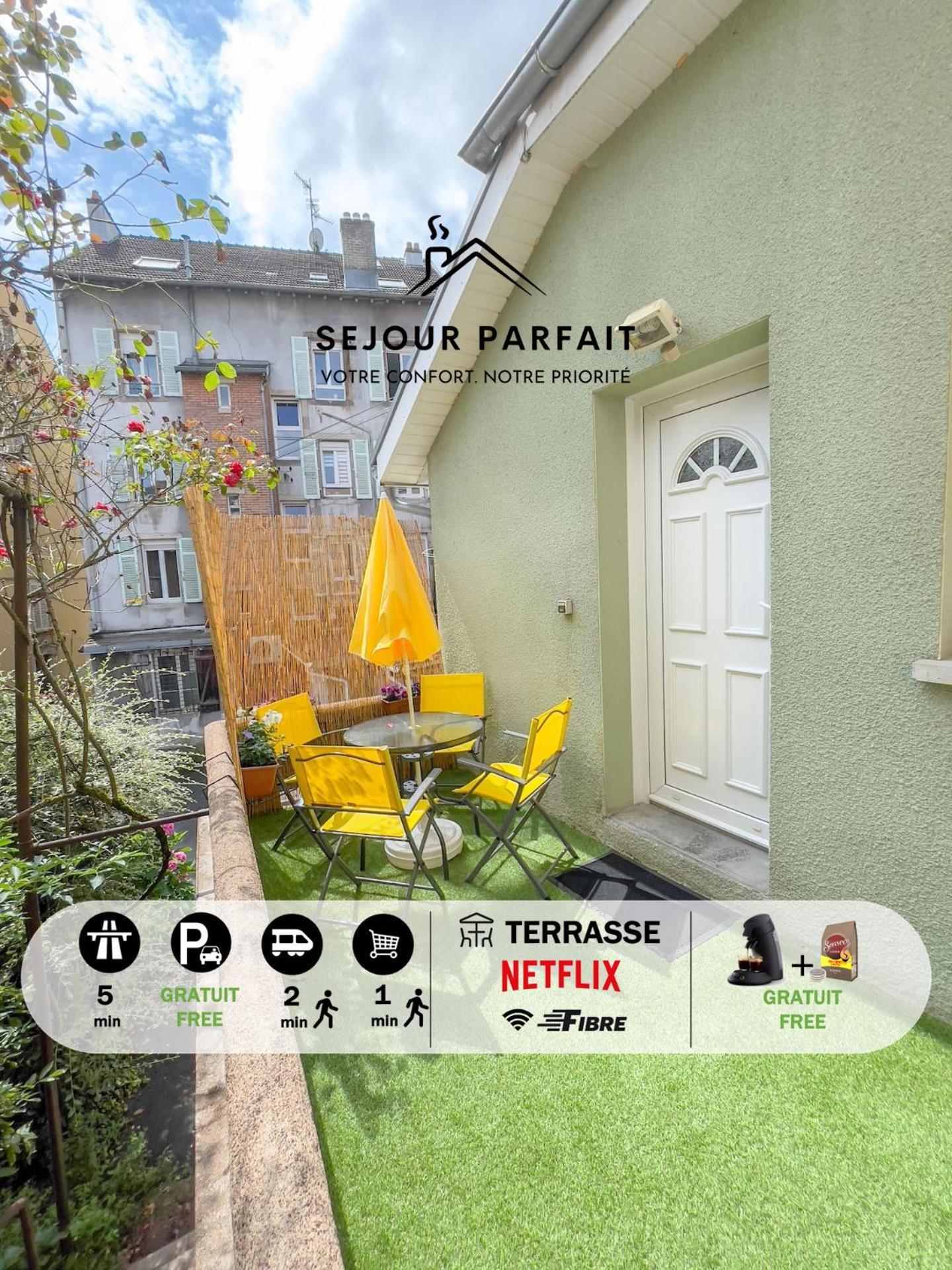 Maisonnette Le Faubourg - Centre Ville, Terrasse Et Netflix Belfort Bagian luar foto